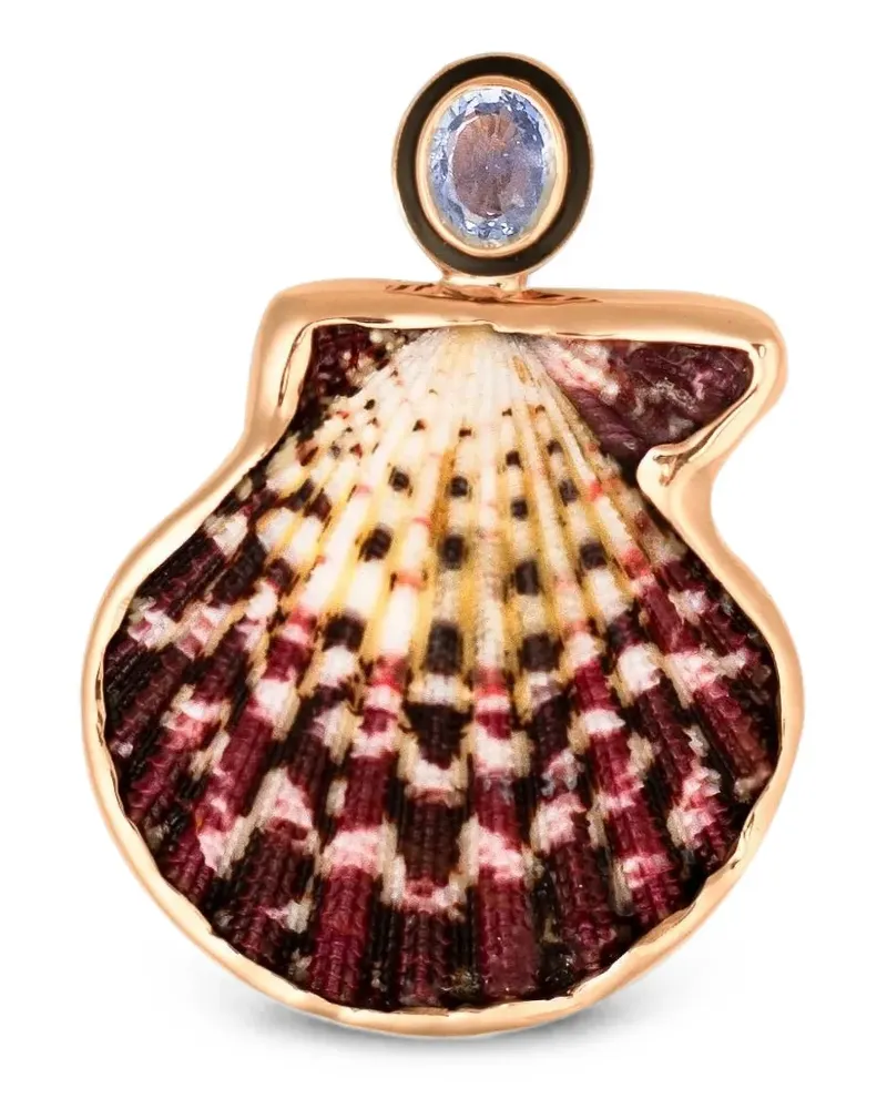DEZSO sapphire scallop pendant - Gold Gold