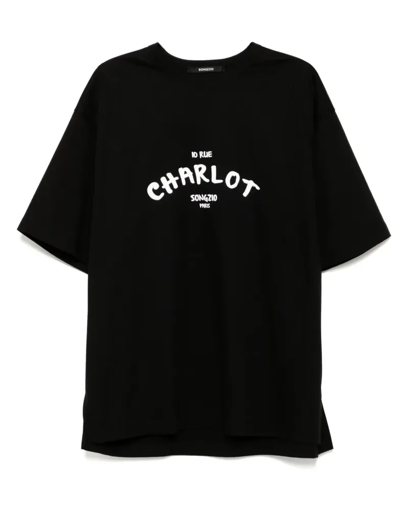 SONGZIO Charlot Paris T-Shirt - Schwarz Schwarz