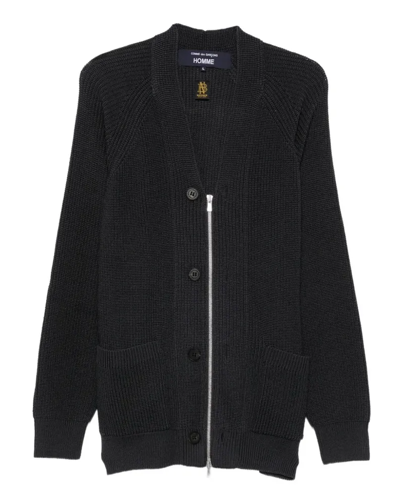 Comme des Garçons ribbed-knit zip-up cardigan - Blau Blau