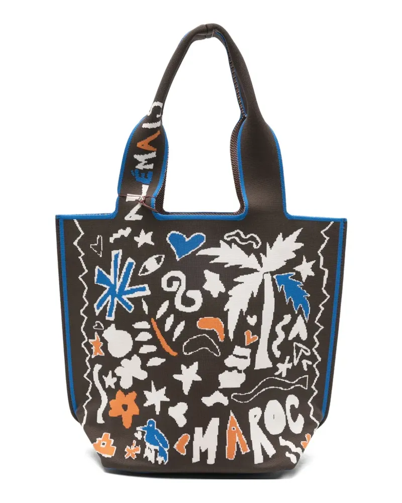 ALEMAIS Maroc graphic-print tote bag - Braun Braun