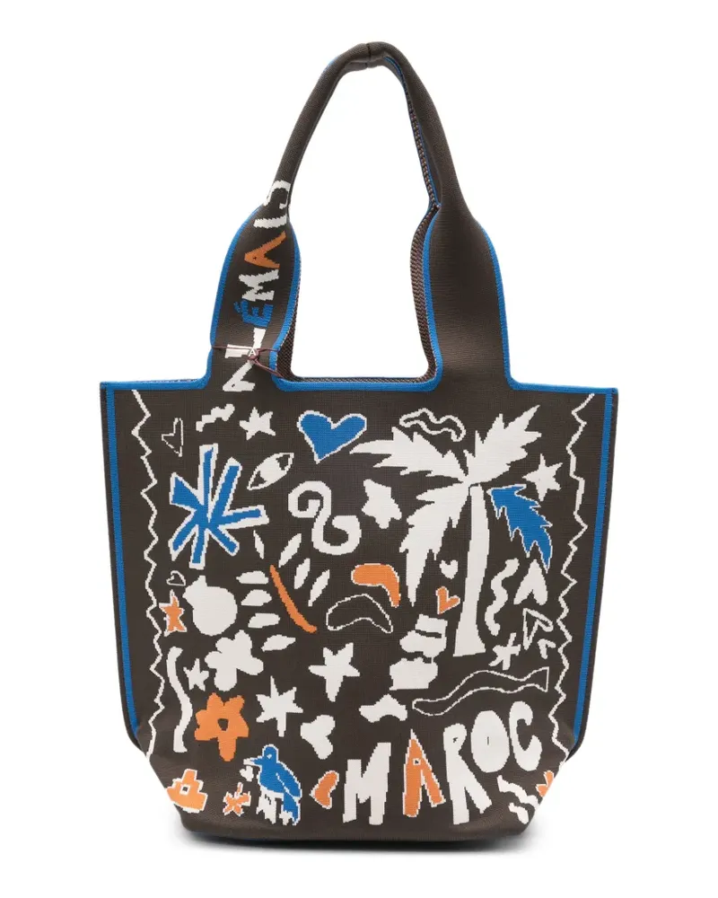 ALEMAIS Maroc graphic-print tote bag - Braun Braun