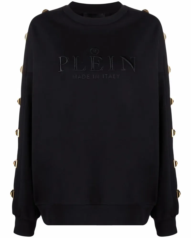 Philipp Plein Sweatshirt mit Logo-Stickerei - Schwarz Schwarz