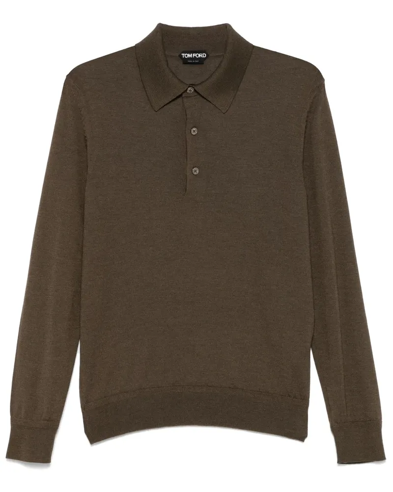 Tom Ford Poloshirt mit langen Ärmeln - Braun Braun