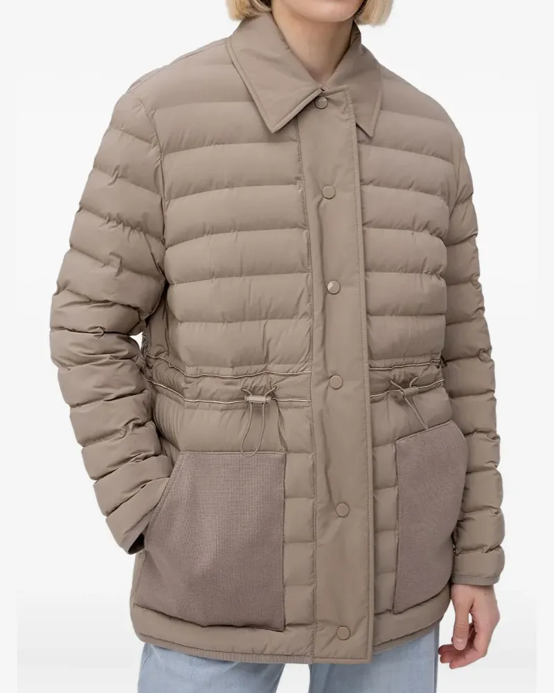HUGO BOSS Gesteppte Jacke mit Kordelzug - Braun Braun