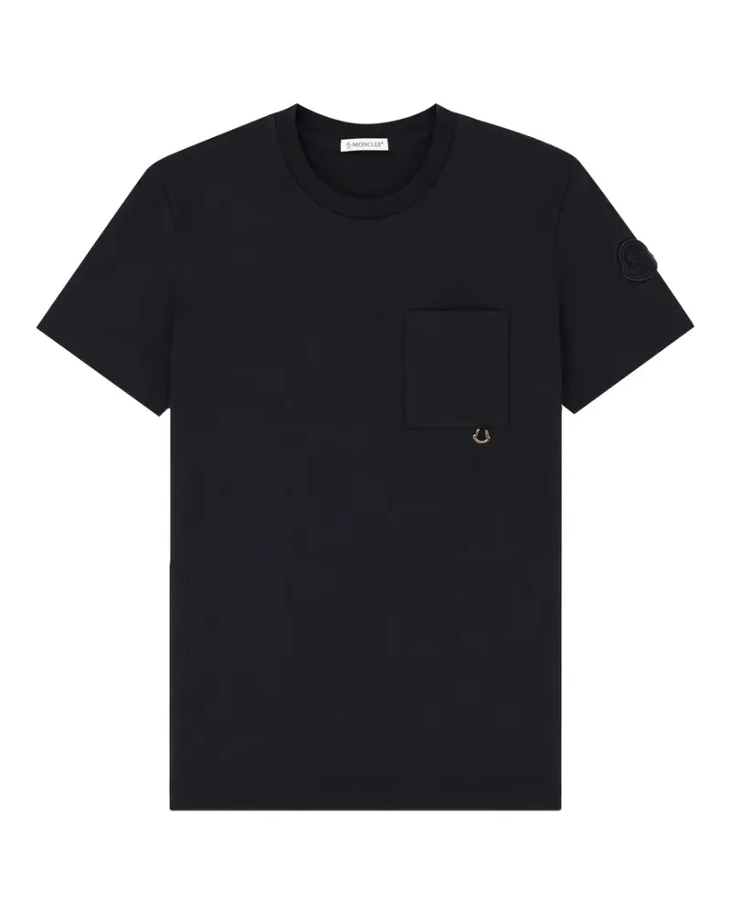 Moncler logo-patch pocket T-shirt - Blau Blau