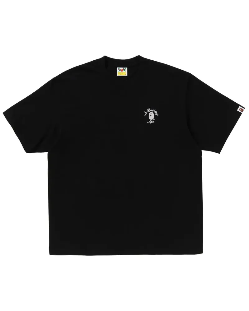BAPE T-Shirt mit Logo-Stickerei - Schwarz Schwarz