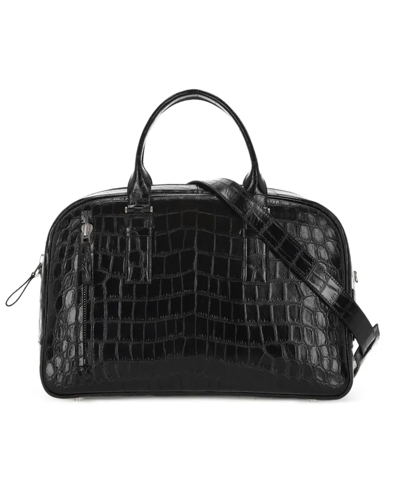 Tom Ford Shopper mit Kroko-Optik - Schwarz Schwarz