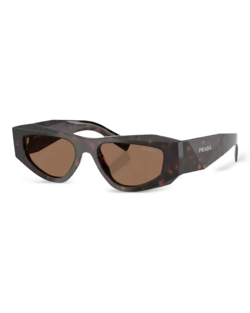 Prada Sonnenbrille mit geometrischem Gestell - Braun Braun