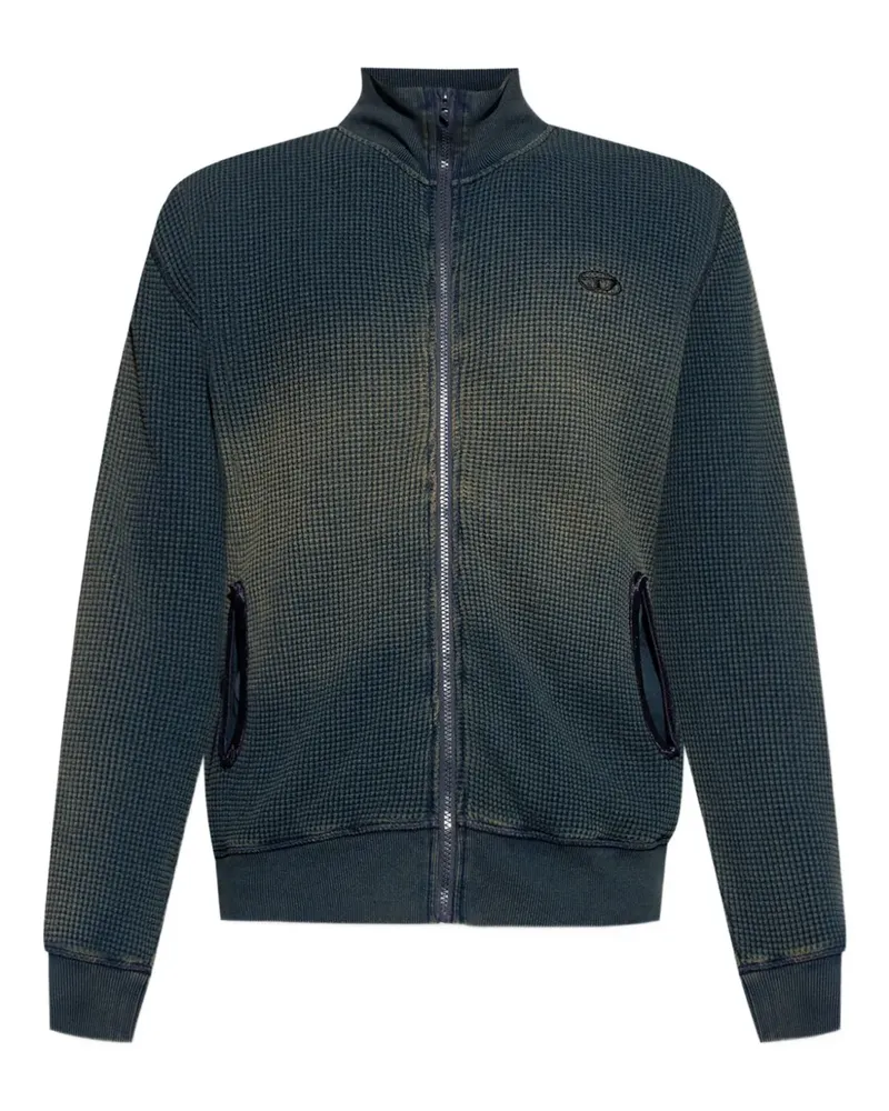Diesel Cardigan in Waffelstrick - Blau Blau