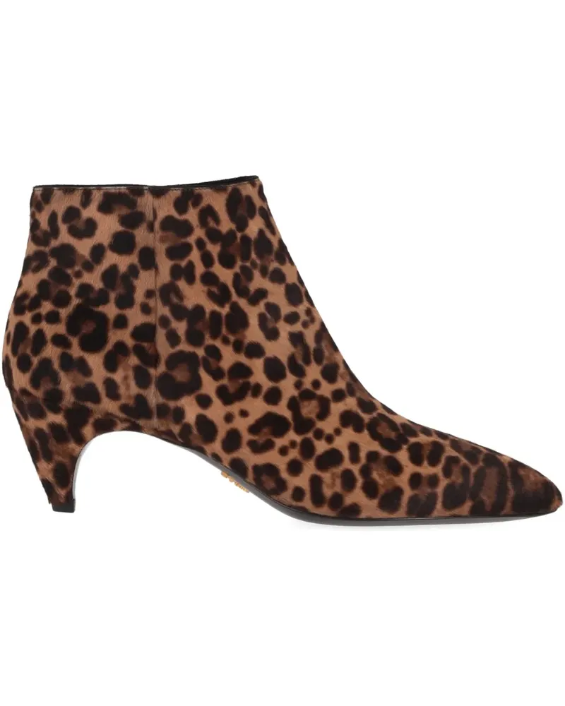 Prada Stiefeletten mit Leoparden-Print - Braun Braun