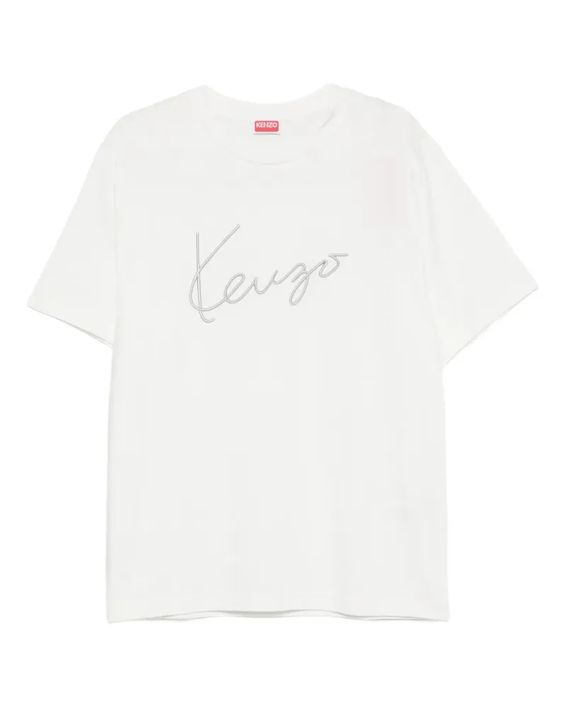 Kenzo logo-embroidered T-shirt - Weiß Weiß