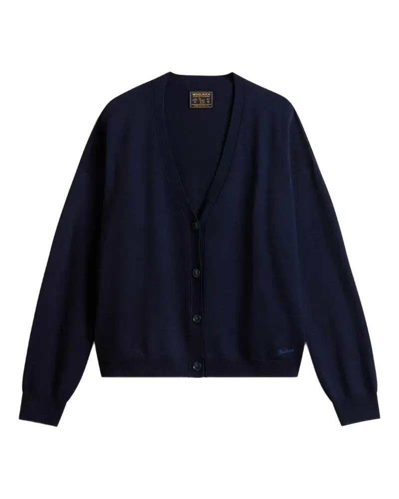 Woolrich Fein gestrickter Cardigan - Blau Blau