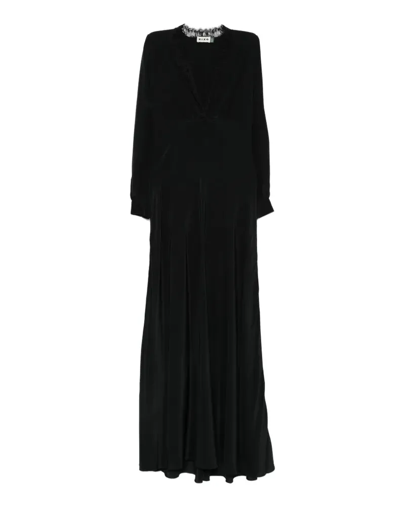 RIXO Midikleid mit Spitze - Schwarz Schwarz