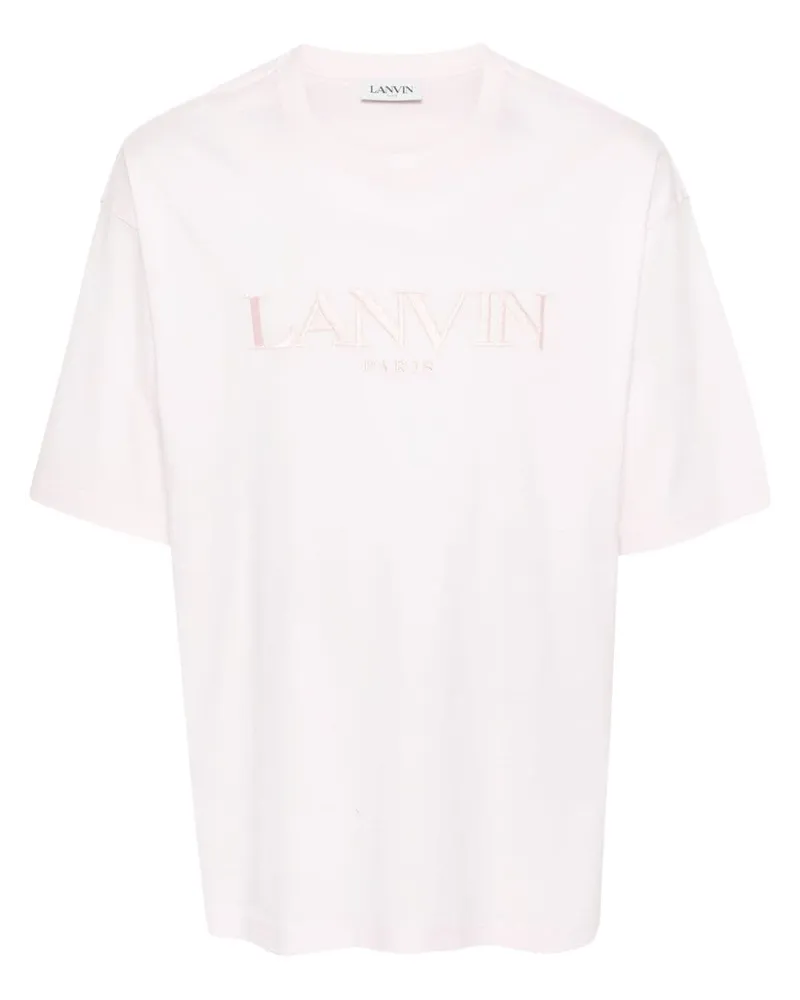 Lanvin T-Shirt mit Logo-Stickerei - Rosa Rosa