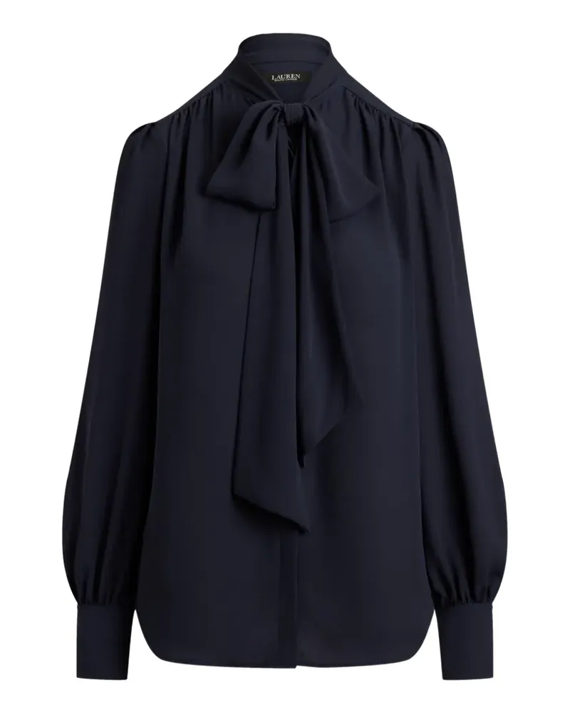 Ralph Lauren tie-neck blouson-sleeve blouse - Blau Blau