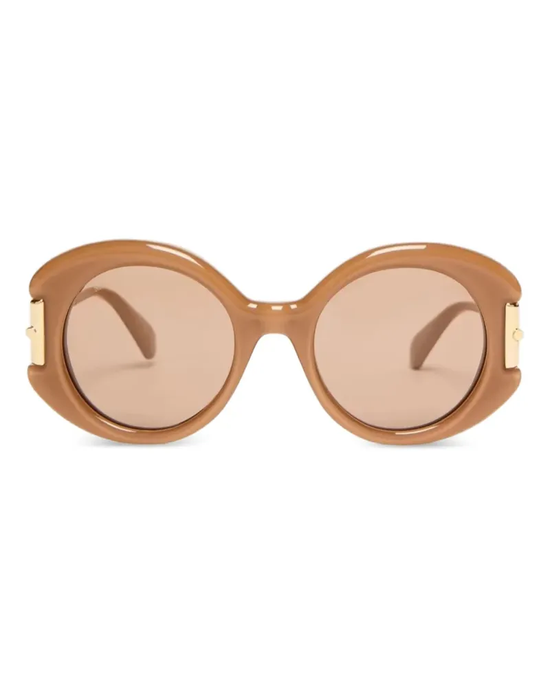 Max Mara Sonnenbrille mit rundem Gestell - Nude Nude