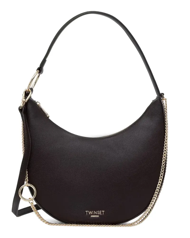 Twin-Set Schultertasche mit Kettendetail - Braun Braun