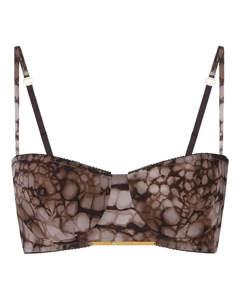 Elisabetta Franchi alligator-patterned bra - Braun Braun