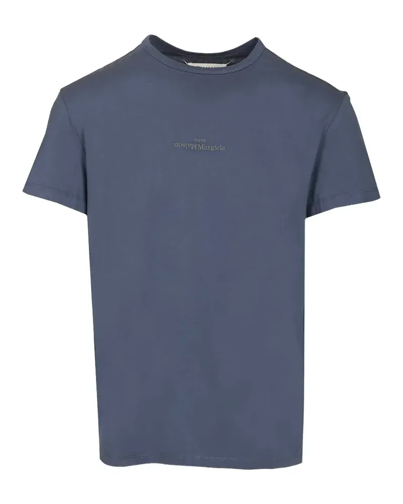 Maison Margiela distorted-logo T-shirt - Blau Blau