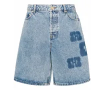 Jeans-Shorts mit Logo-Motiv