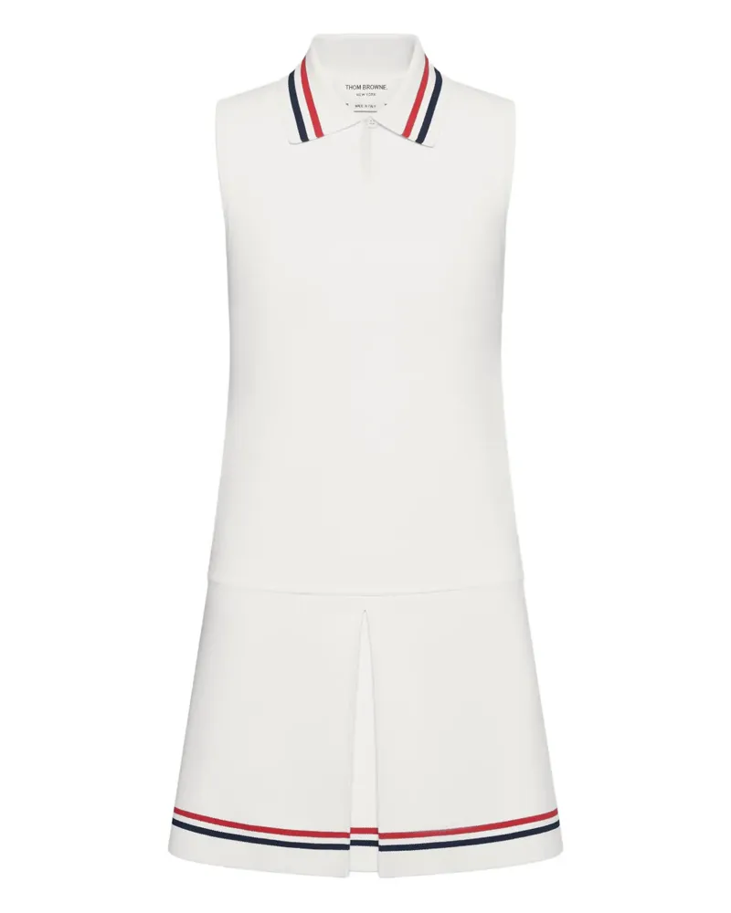 Thom Browne Gestreiftes Tennis-Minikleid mit Falten - Weiß Weiß