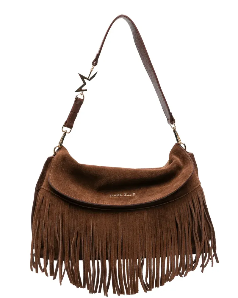 MARC ELLIS Schultertasche mit Fransen - Braun Braun