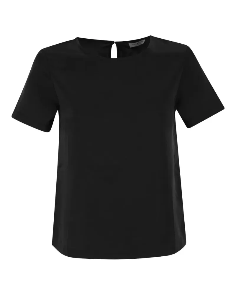 Max Mara T-Shirt aus Satin - Schwarz Schwarz