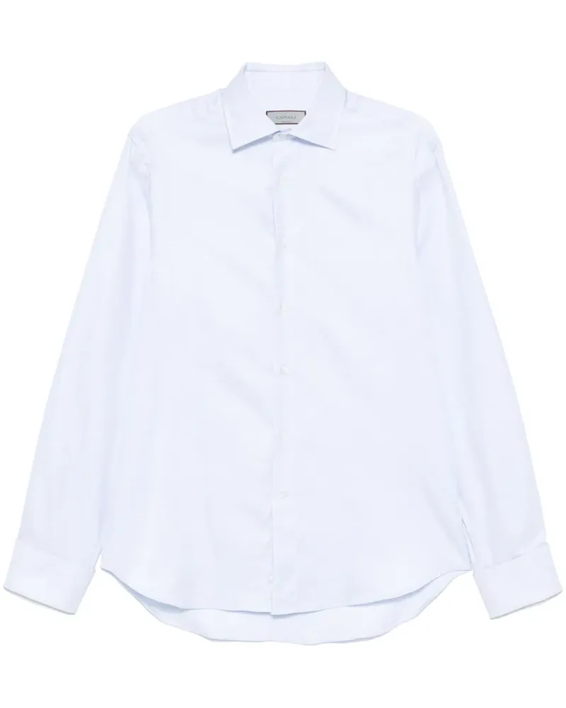 Canali Hemd mit Jacquardmuster - Blau Blau