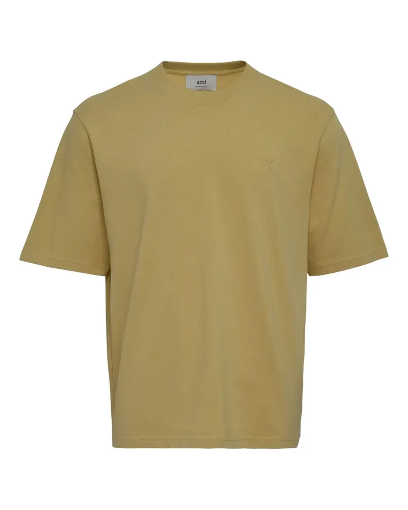 AMI Paris T-Shirt mit rundem Ausschnitt - Gelb Gelb