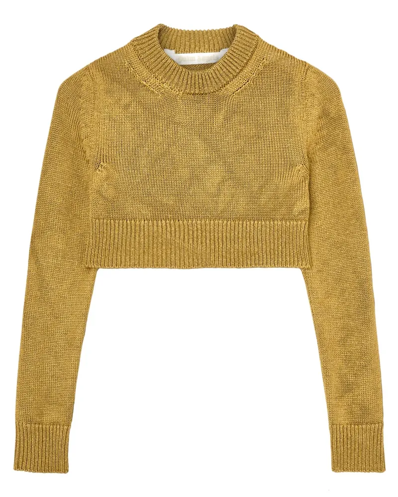 Palm Angels Cropped-Pullover - Gold Gold