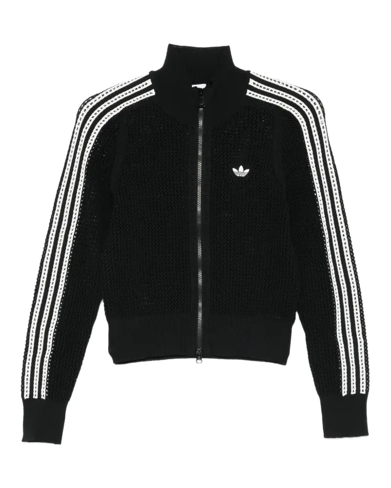 adidas Cardigan mit drei Streifen - Schwarz Schwarz