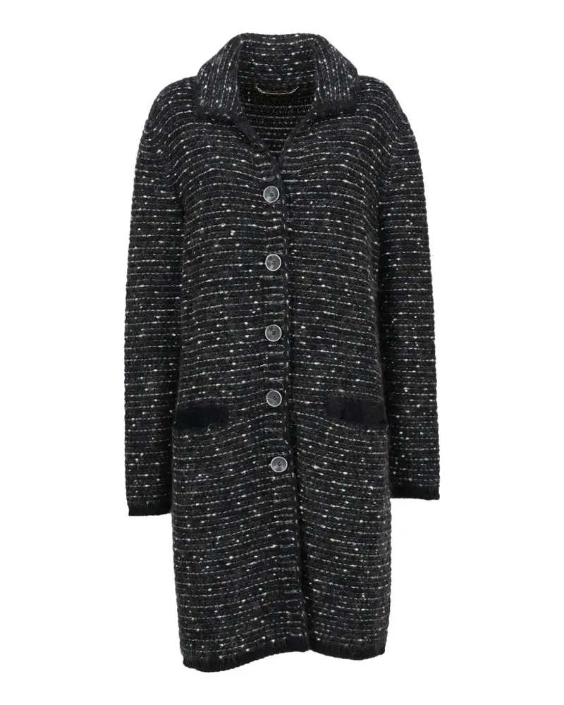 Falconeri bouclé-knit button-up coat - Schwarz Schwarz