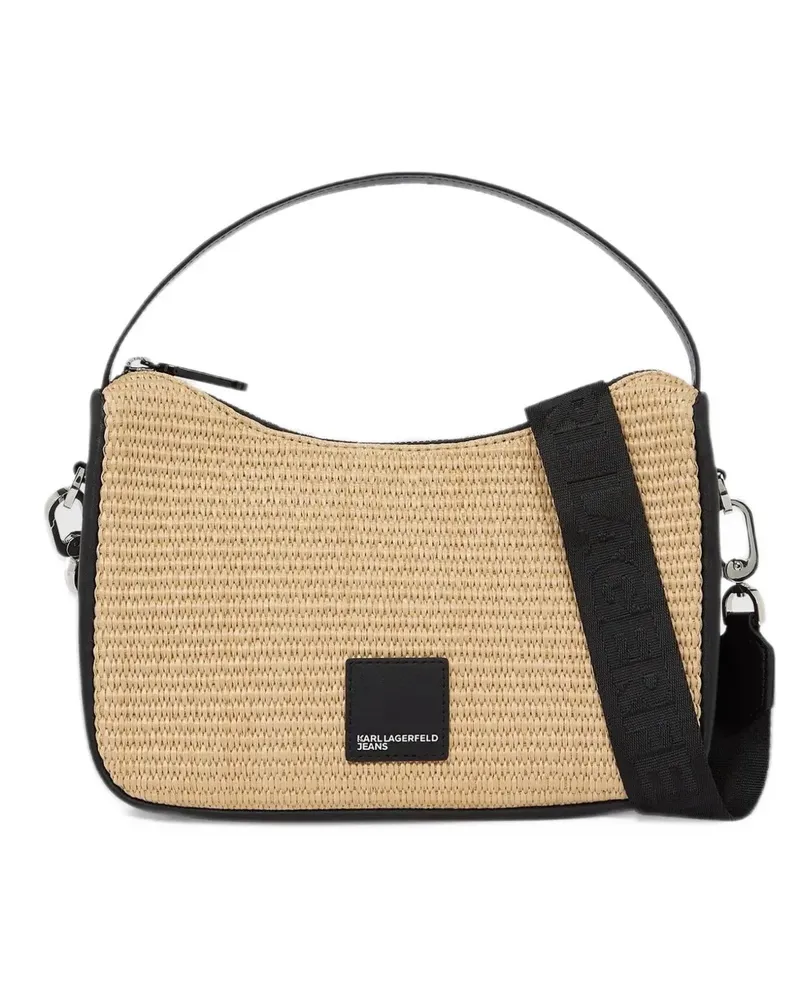 Karl Lagerfeld Geflochtene Satchel-Tasche - Nude Nude