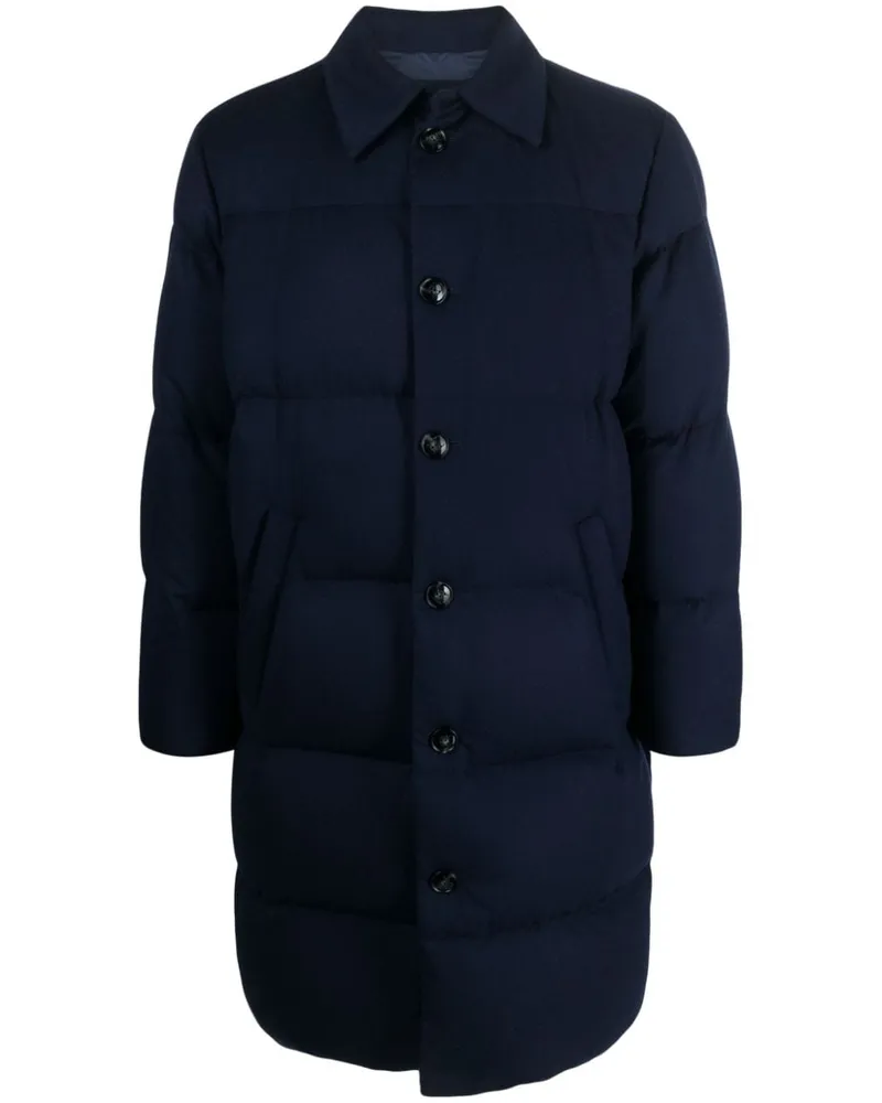 Kiton Gefütterter Mantel aus Kaschmirgemisch - Blau Blau