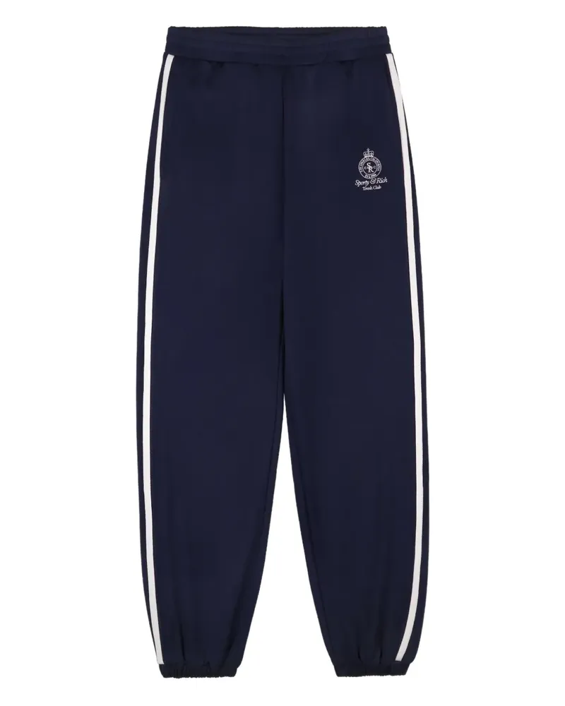SPORTY & RICH Crown Tennis Jogginghose mit Seitenstreifen - Blau Blau