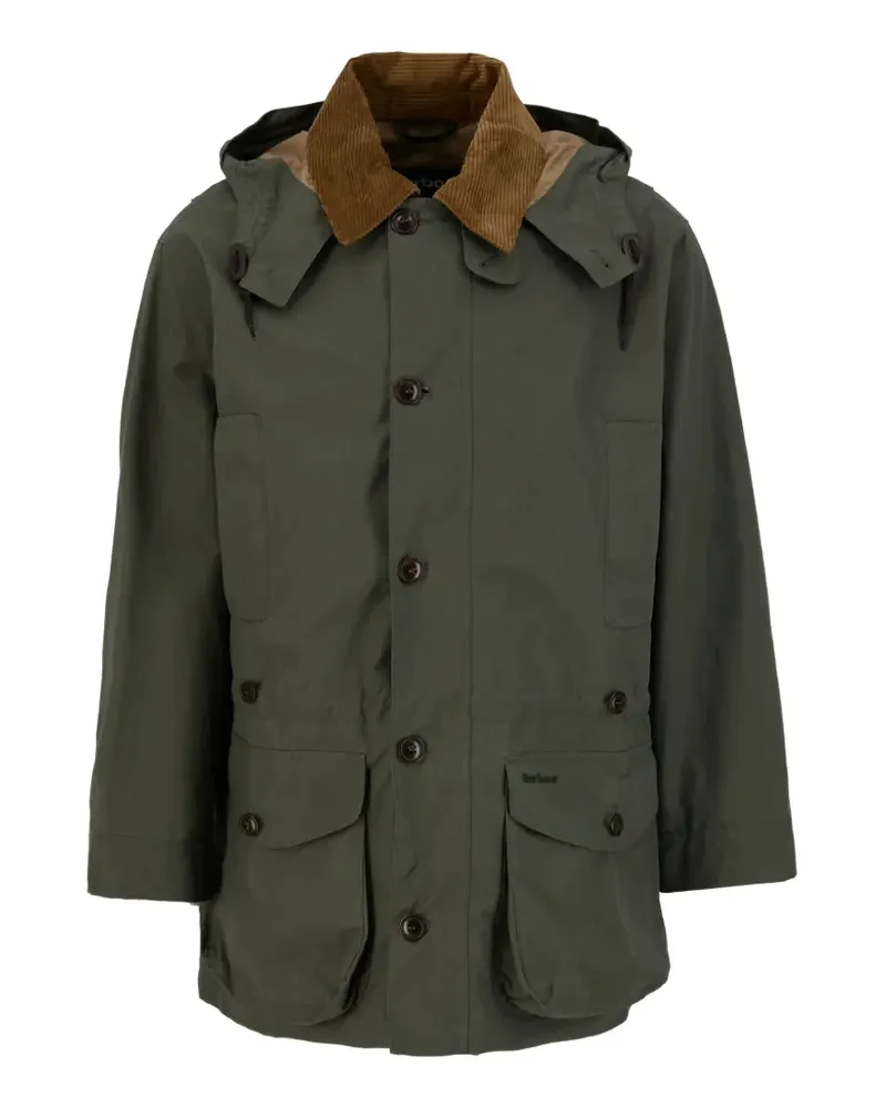 Barbour Endurance hooded corduroy-trim jacket - Grün Grün