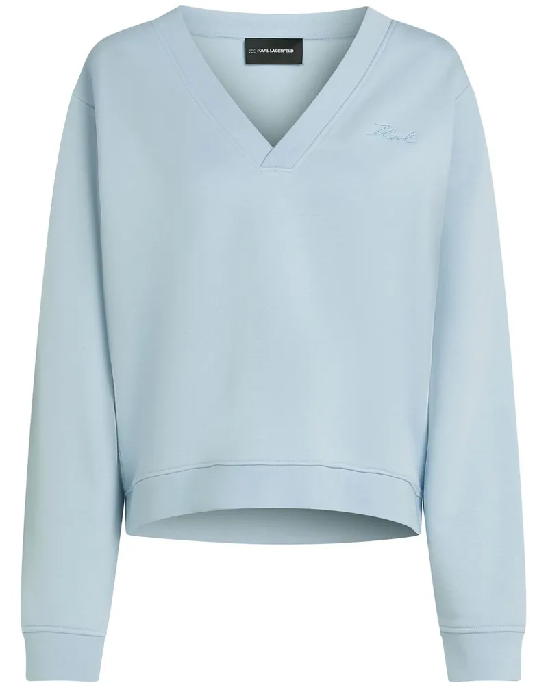 Karl Lagerfeld Sweatshirt mit Logo-Stickerei - Blau Blau