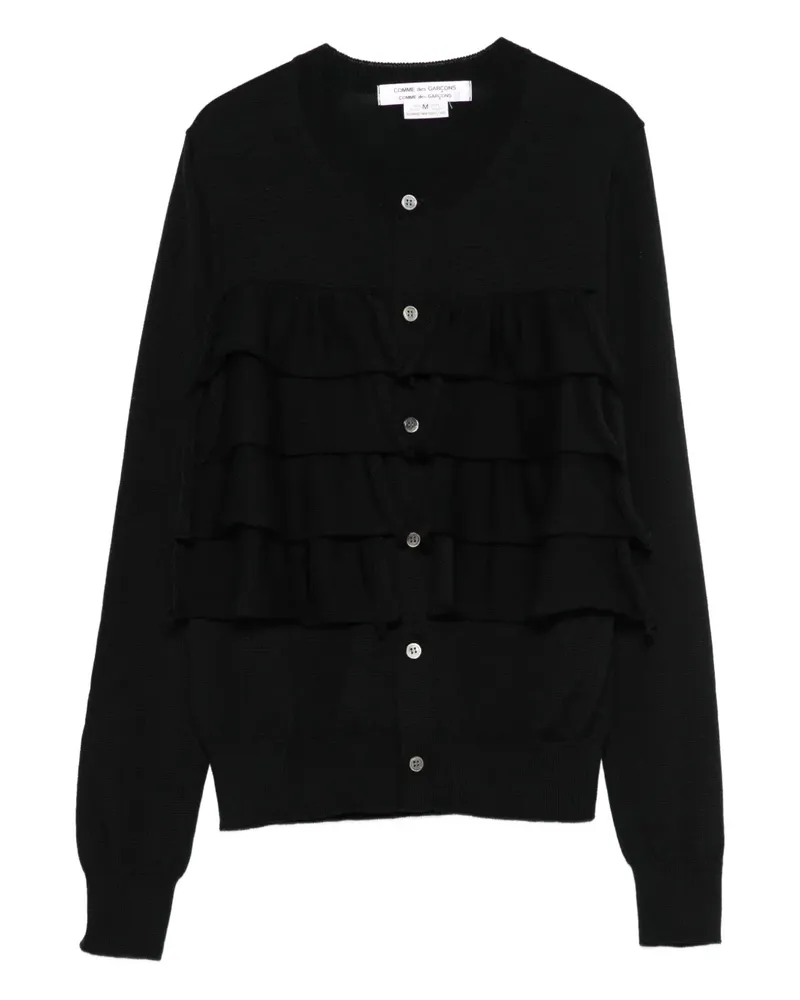 Comme des Garçons Cardigan im Layering-Look mit Rüschen - Blau Blau