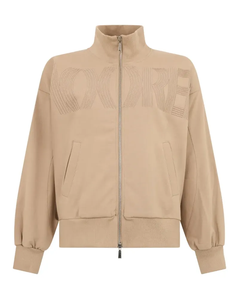 MOORER zip-up cotton sweatshirt - Nude Nude