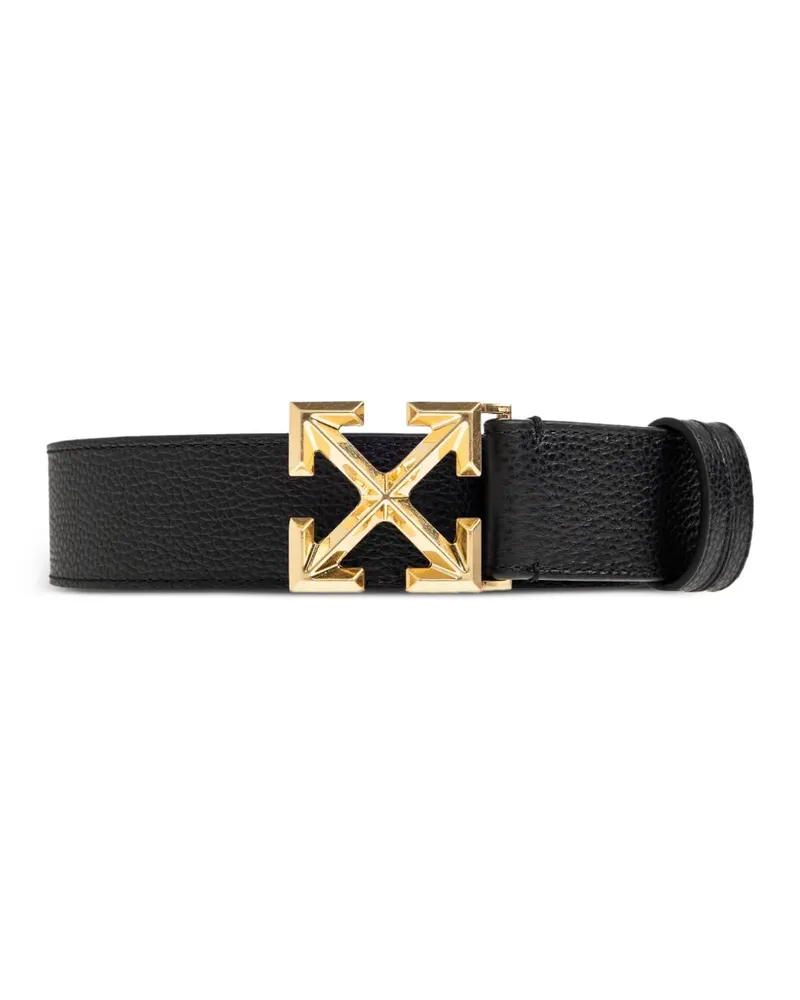 OFF-WHITE Gürtel aus strukturiertem Leder mit Arrow-Schnalle - Schwarz Schwarz