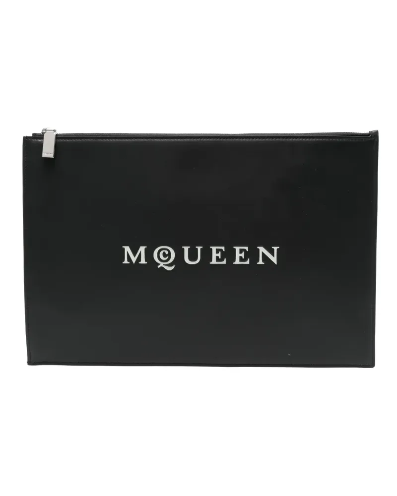 Alexander McQueen Clutch mit Logo-Print - Schwarz Schwarz