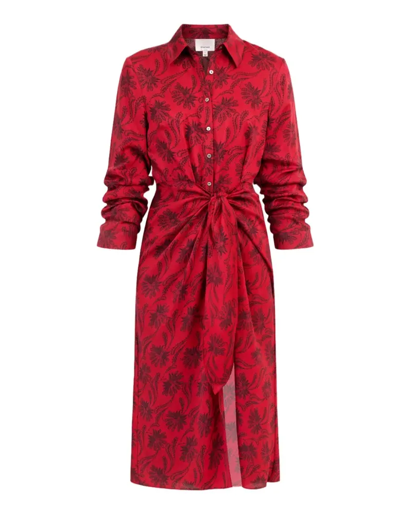 Cinq à Sept Jacey Paisley Fan Midi-Hemdkleid - Rot Rot