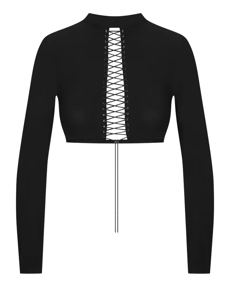 Maison Close Rückenfreies Nuit Infinie Langarmshirt - Schwarz Schwarz