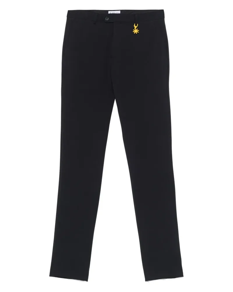 Manuel Ritz Hose mit Logo-Applikation - Blau Blau