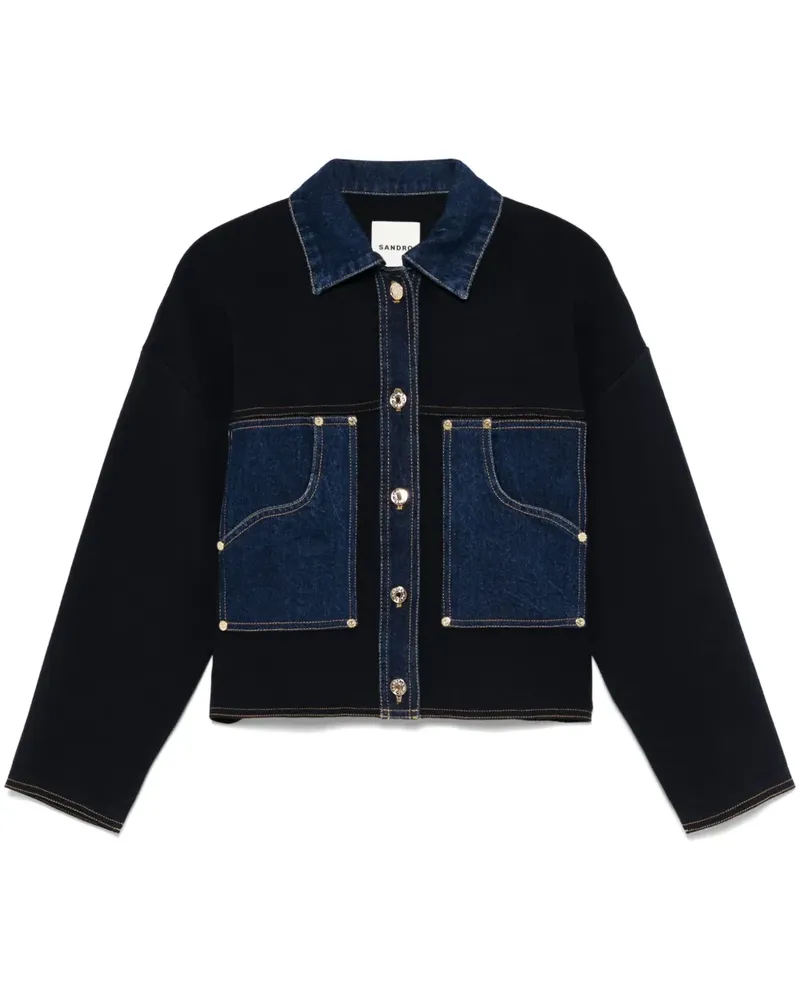 Sandro Jeans-Cardigan im Layering-Look - Blau Blau