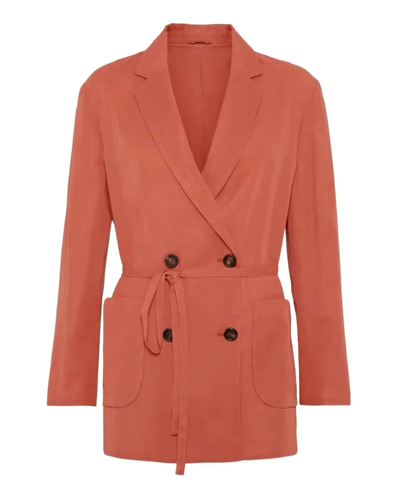 Brunello Cucinelli belted double-breasted jacket - Orange Orange
