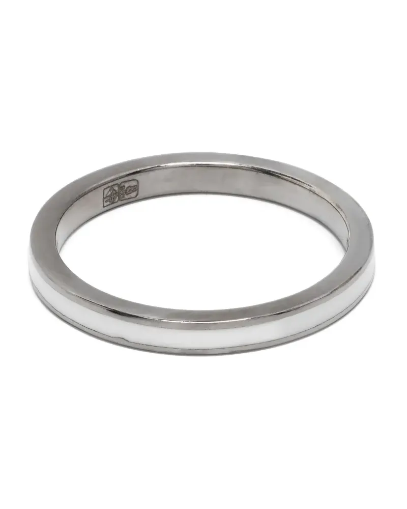 ANIL ARJANDAS Ring mit Emaille-Detail - Weiß Weiß