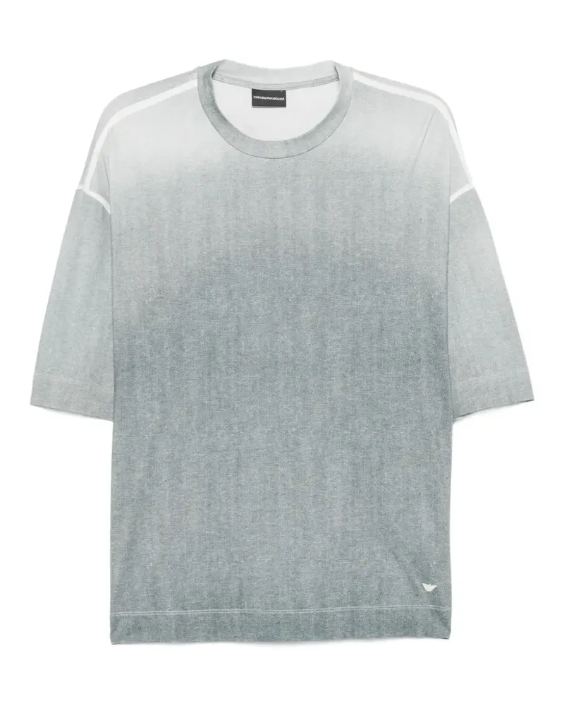 Emporio Armani ombré-effect logo-plaque T-shirt - Grau Grau