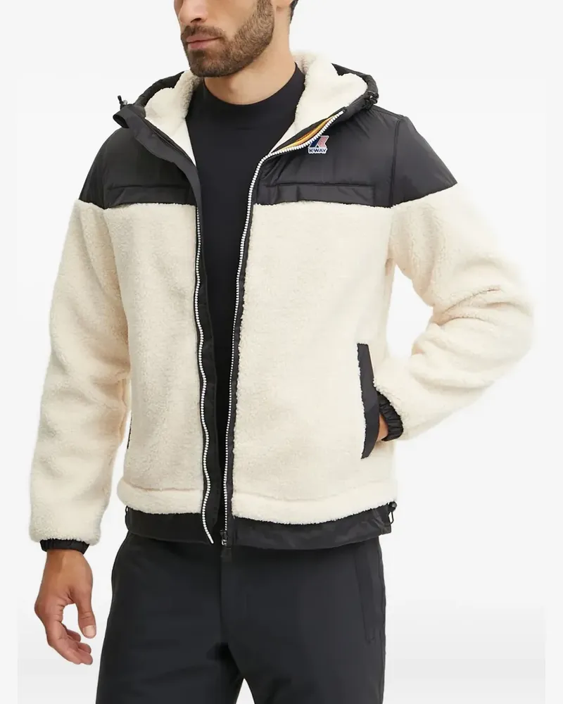 K-Way Fleecejacke mit Kapuze - 01A ECRU/BLACK 01a