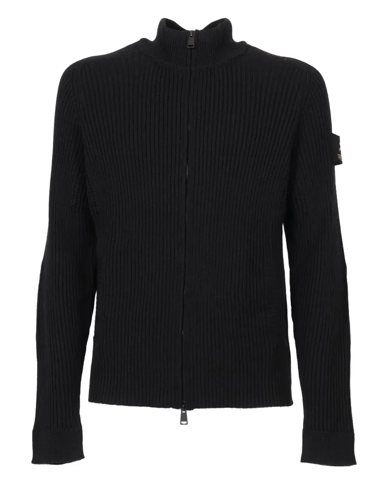 Premiata ribbed zip-up cardigan - Schwarz Schwarz